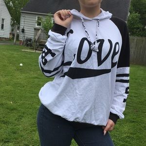 Black and White Love Hoodie